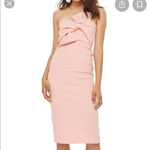 Topshop bow twist front midi dress